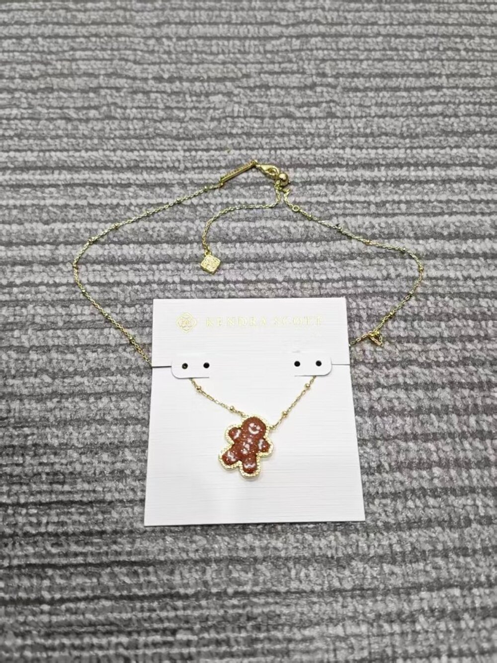 Kendra Scott Gingerbread Man Enamel Pendant Necklace